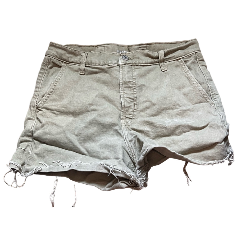 Old Navy Green Denim Distressed Shorts